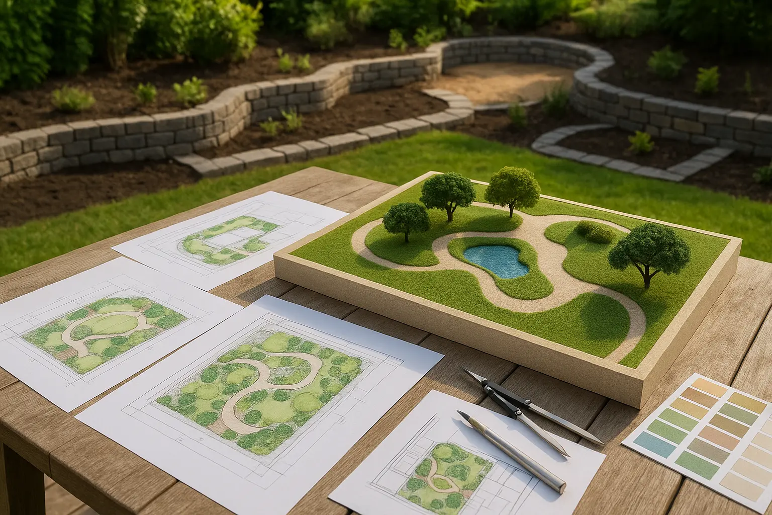 Completed patio design