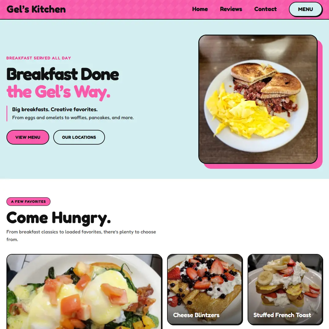 Gel's Kitchen website designed by Axvia